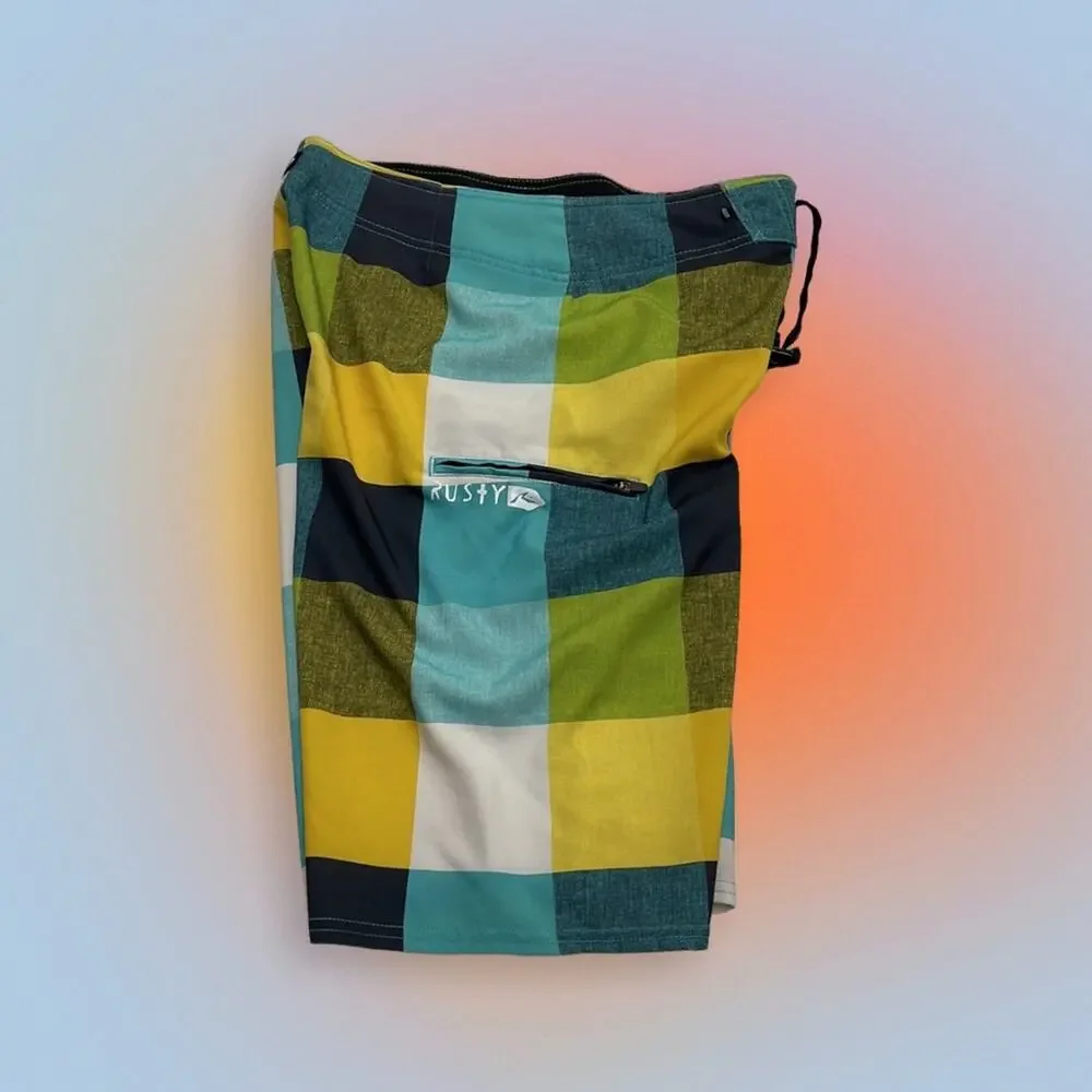 RUSTY Men’s 30 Blue Yellow Board Shorts